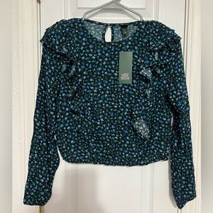 NWT. Wild Fable Ruffled Blouse